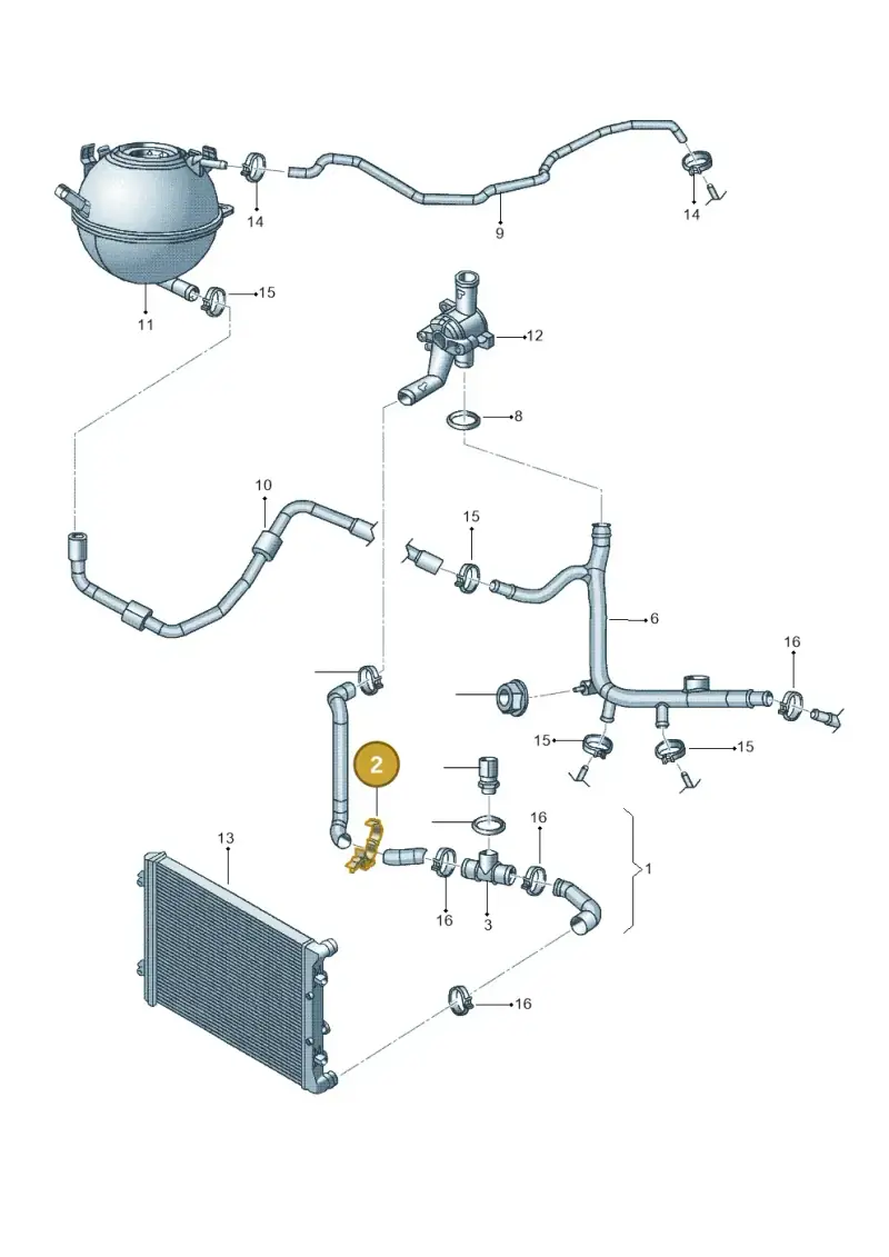 1K0121093B — Volkswagen Jetta (2014-2017) diagram 692121340, position 2