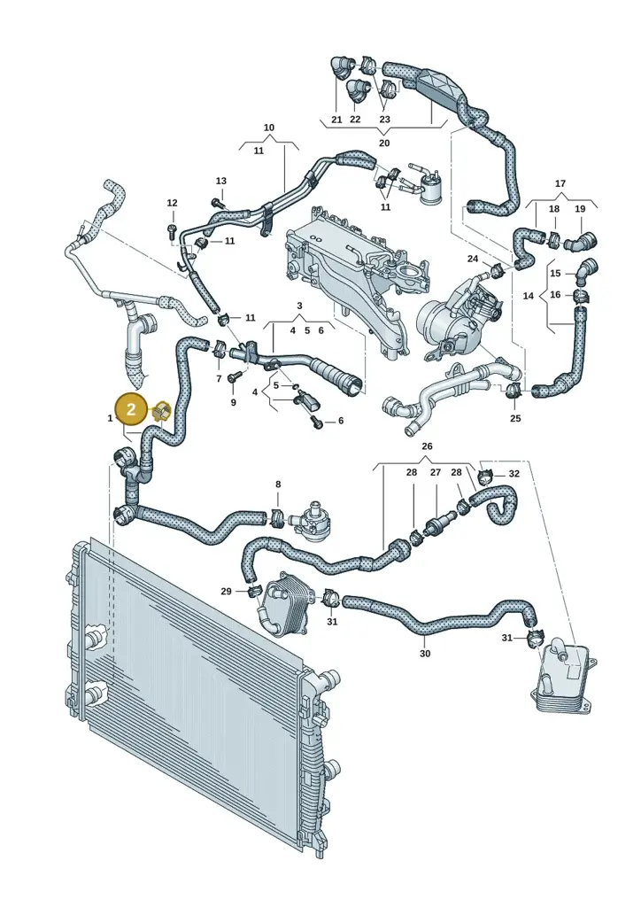 1K0121093BN — Volkswagen Caddy Maxi Kombi (2020-2024) diagram 2ka121505, position 2