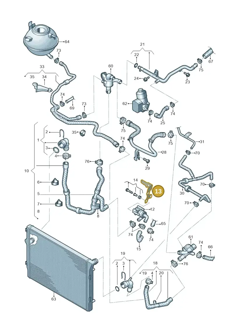1K0121093BP — Volkswagen Sharan Blue Motion (2010-2015) diagram 689121500, position 13