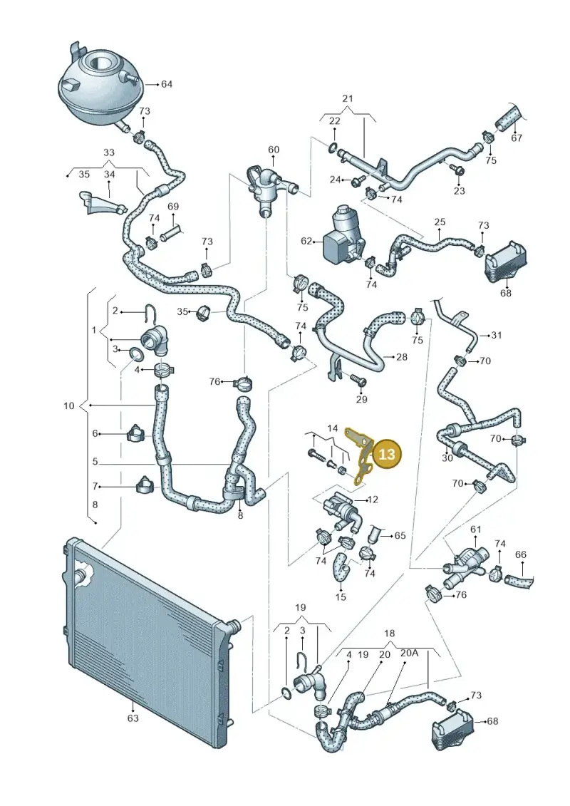 1K0121093BP — Volkswagen Sharan Blue Motion (2010-2015) diagram 689121510, position 13