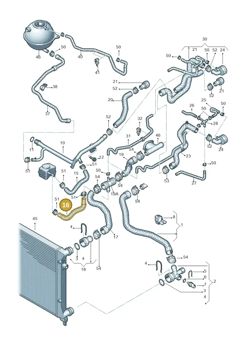 1K0121096AE — Volkswagen Caddy panel van (2008-2010) diagram 409121180, position 16