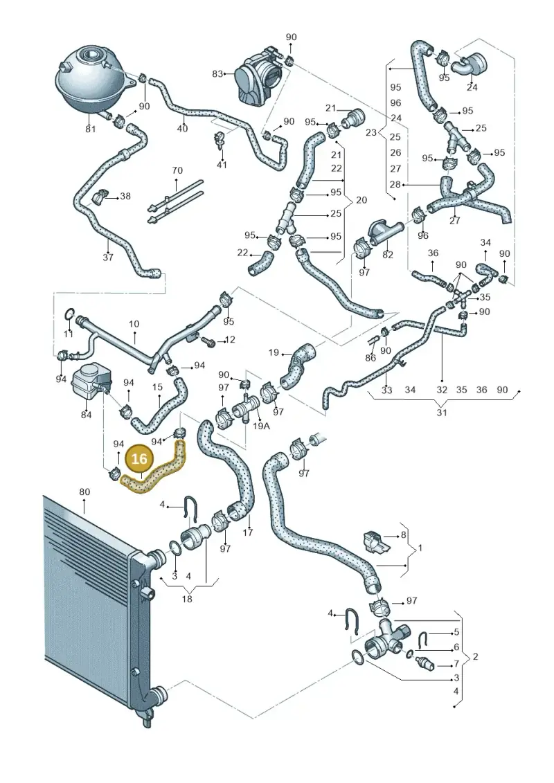 1K0121096AE — Volkswagen Caddy Maxi Kombi (2010-2015) diagram 690121210, position 16