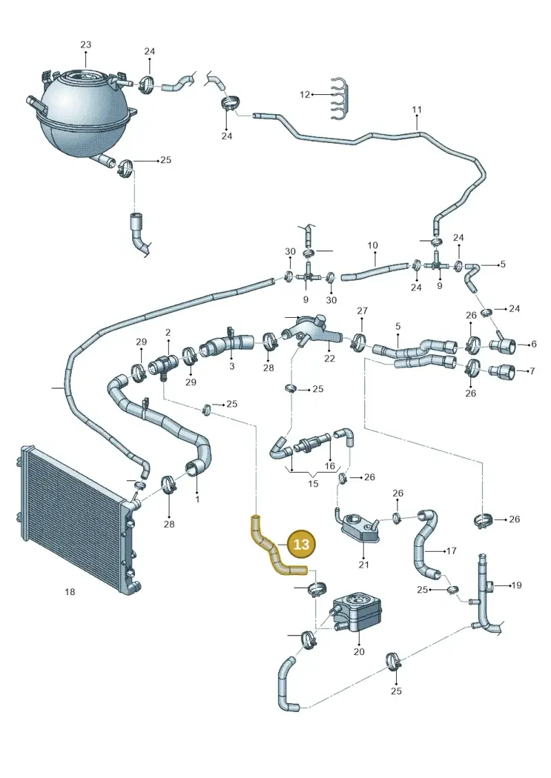1K0121096AE — Volkswagen Jetta 2.0 (2015-2015) diagram 692121330, position 13
