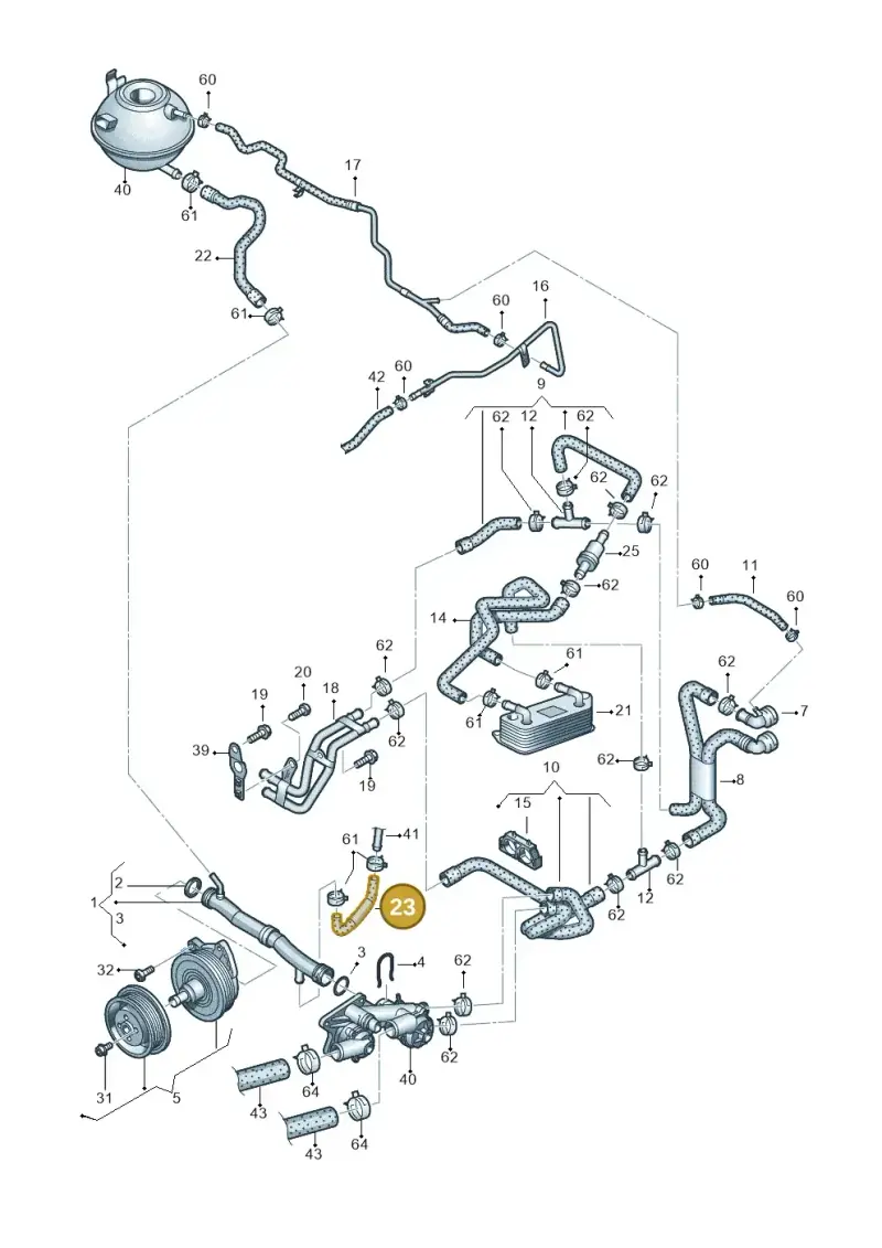 1K0121096AT — Volkswagen Jetta (2014-2017) diagram 625121160, position 23