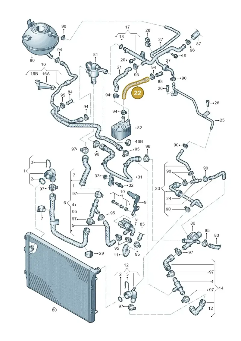 1K0121096BR — Volkswagen TIGUAN                 08> (2007-) diagram 634121620, position 22
