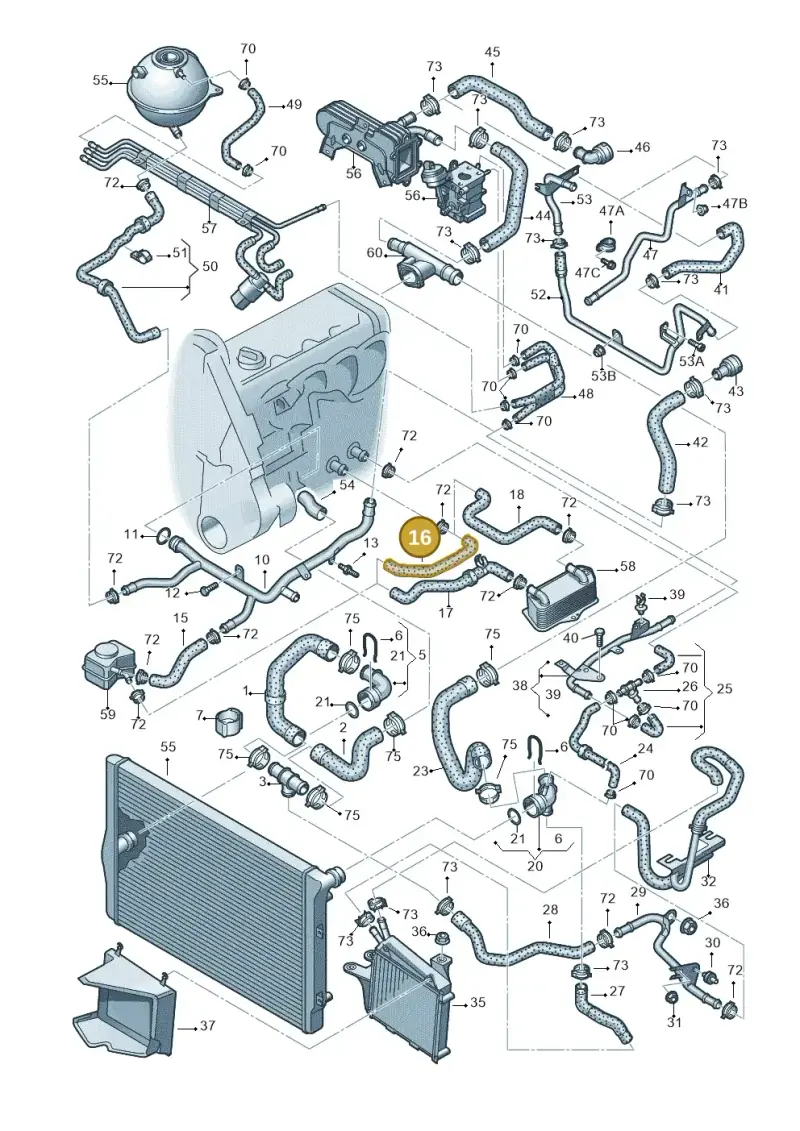 1K0121096C — Volkswagen Passat estate (2008-2011) diagram 460121450, position 16