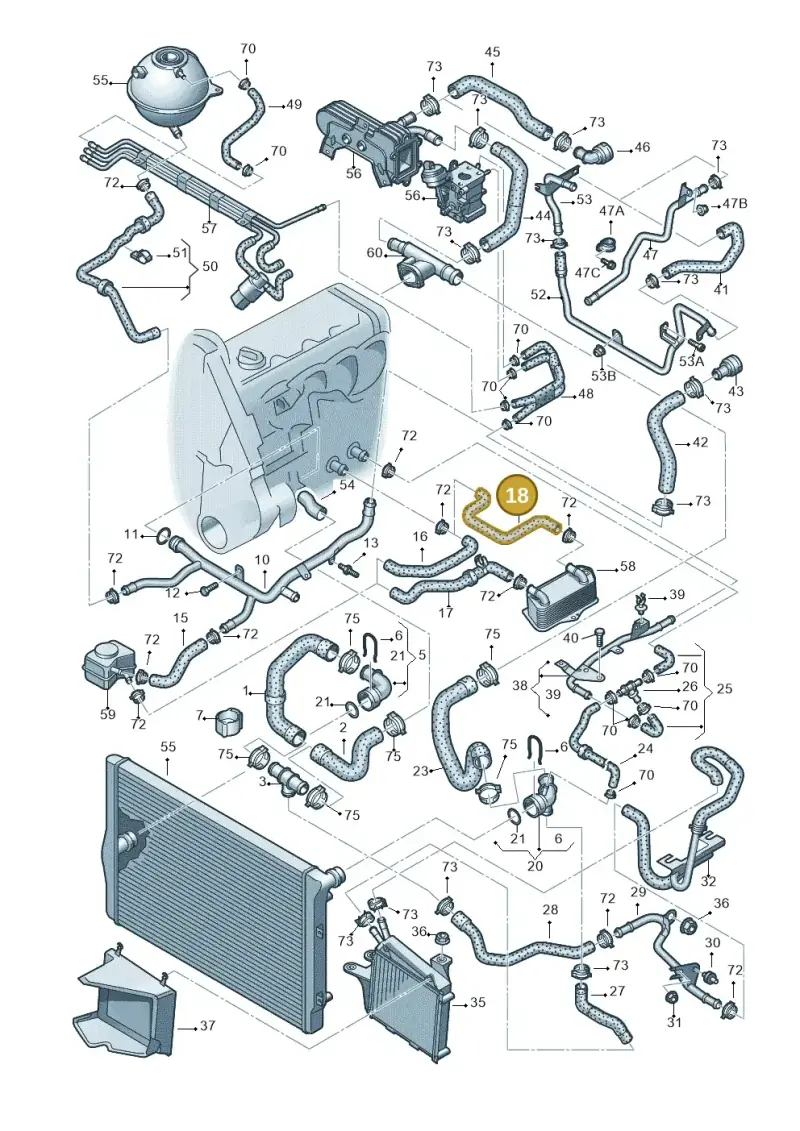 1K0121096R — Volkswagen Passat estate (2008-2011) diagram 460121450, position 18