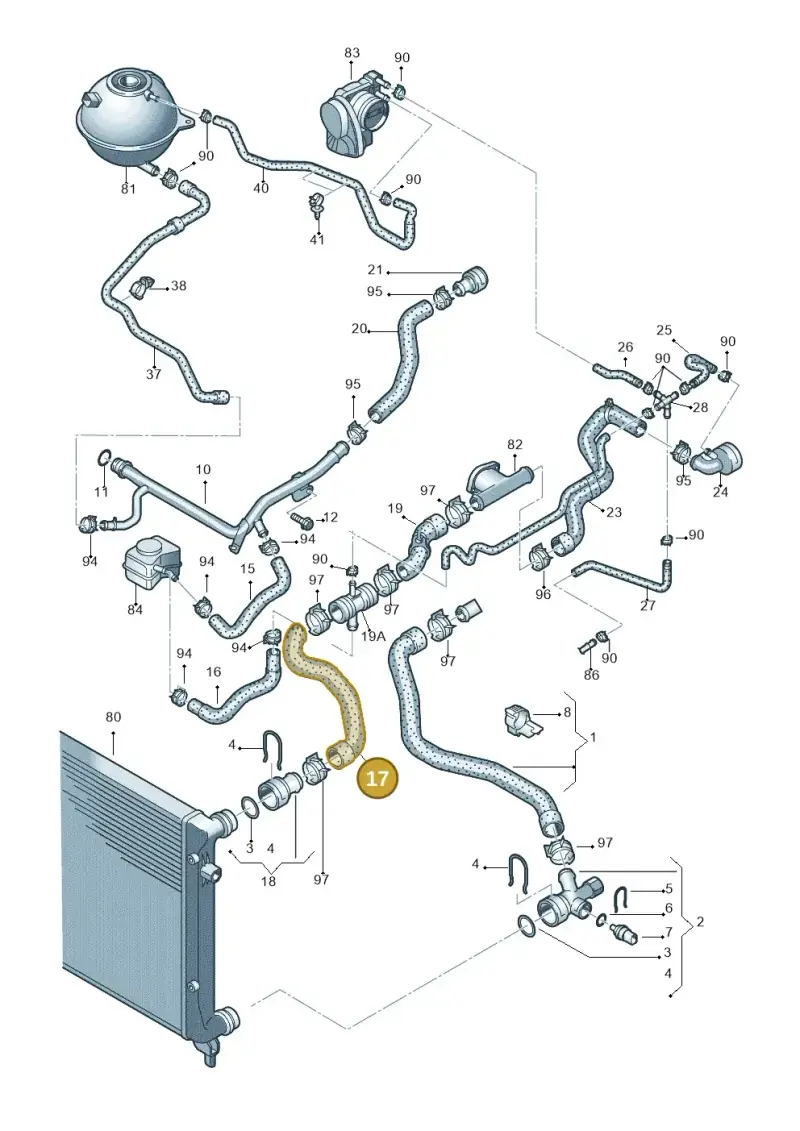 1K0121101BS — Volkswagen Caddy Maxi Kombi (2010-2015) diagram 690121200, position 17