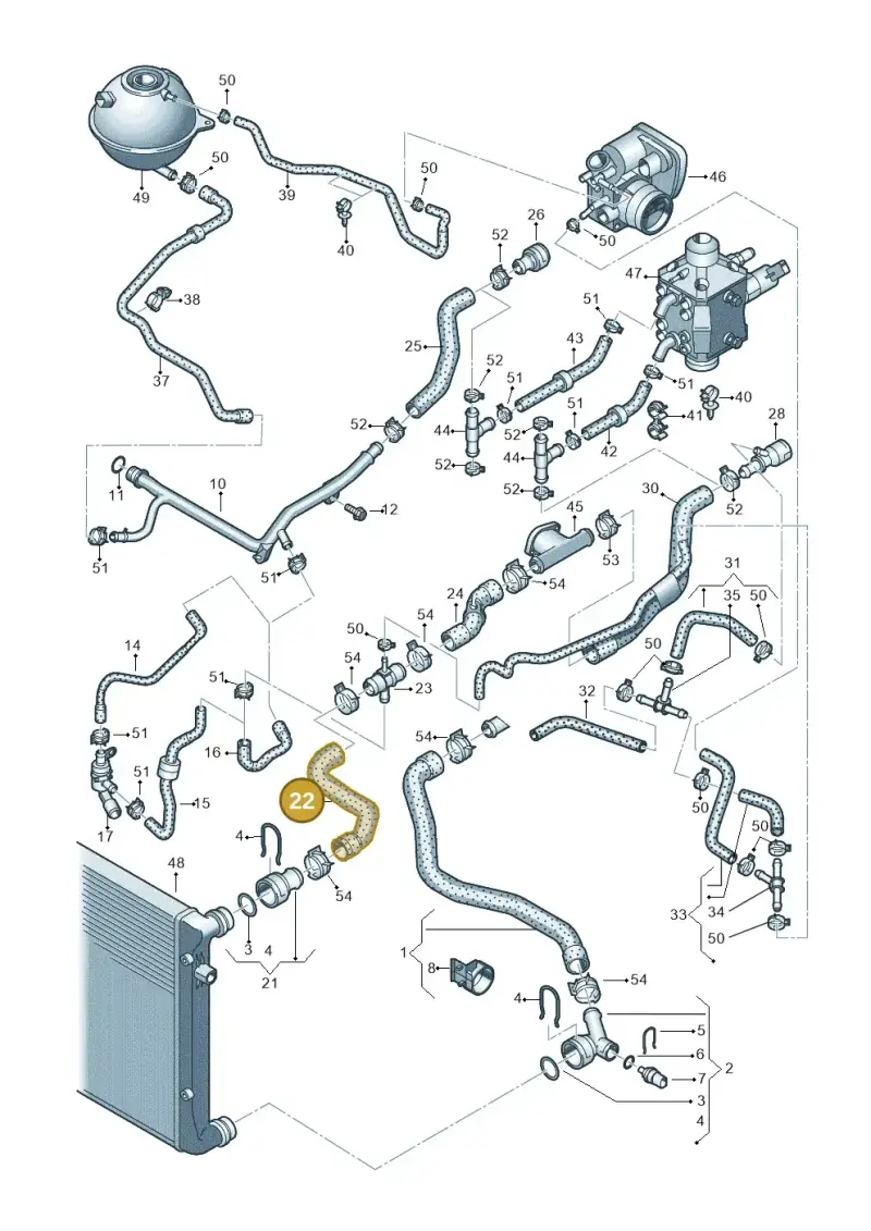 1K0121101BS — Volkswagen Golf (2011-2013) diagram 729121200, position 22