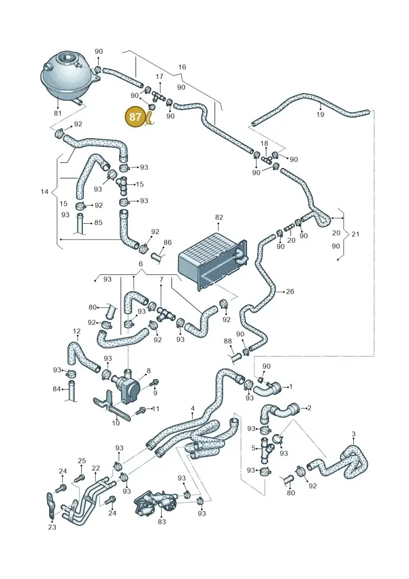 1K0121101CK — Volkswagen Golf estate (2009-2013) diagram 625121140, position 87