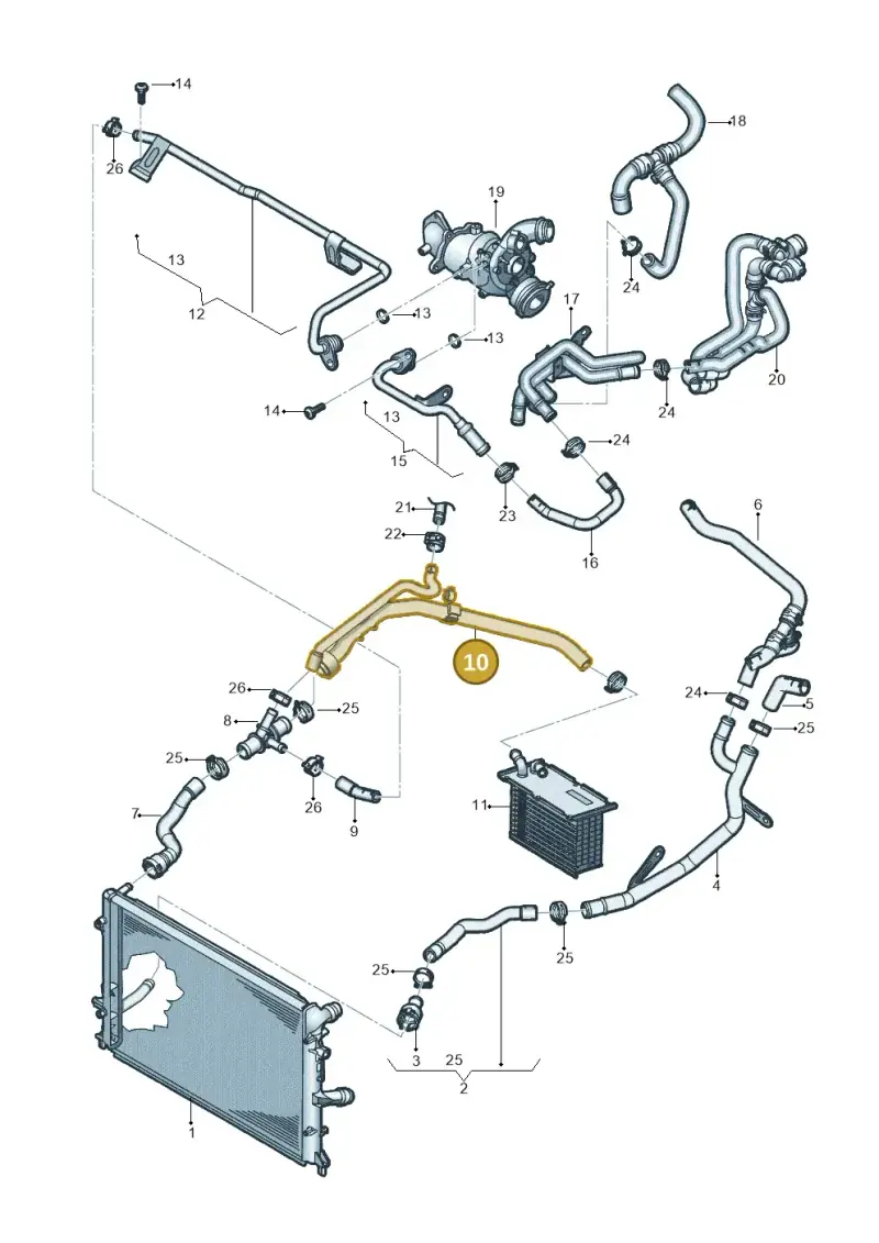 1K0121101CK — Volkswagen Jetta 1.6 (2014-2018) diagram 789121013, position 10
