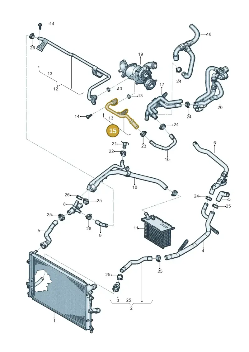1K0121101CQ — Volkswagen Jetta (2013-2014) diagram 789121013, position 15