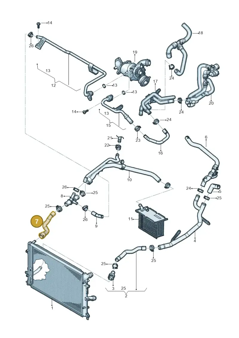 1K0121101CS — Volkswagen Jetta 1.6 (2014-2018) diagram 789121013, position 7