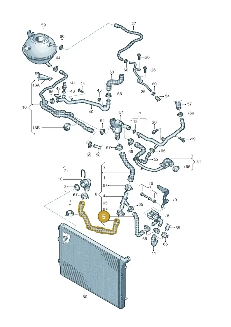 1K0121101DB — Volkswagen Caddy kombi (2015-2020) diagram 866121350, position 5