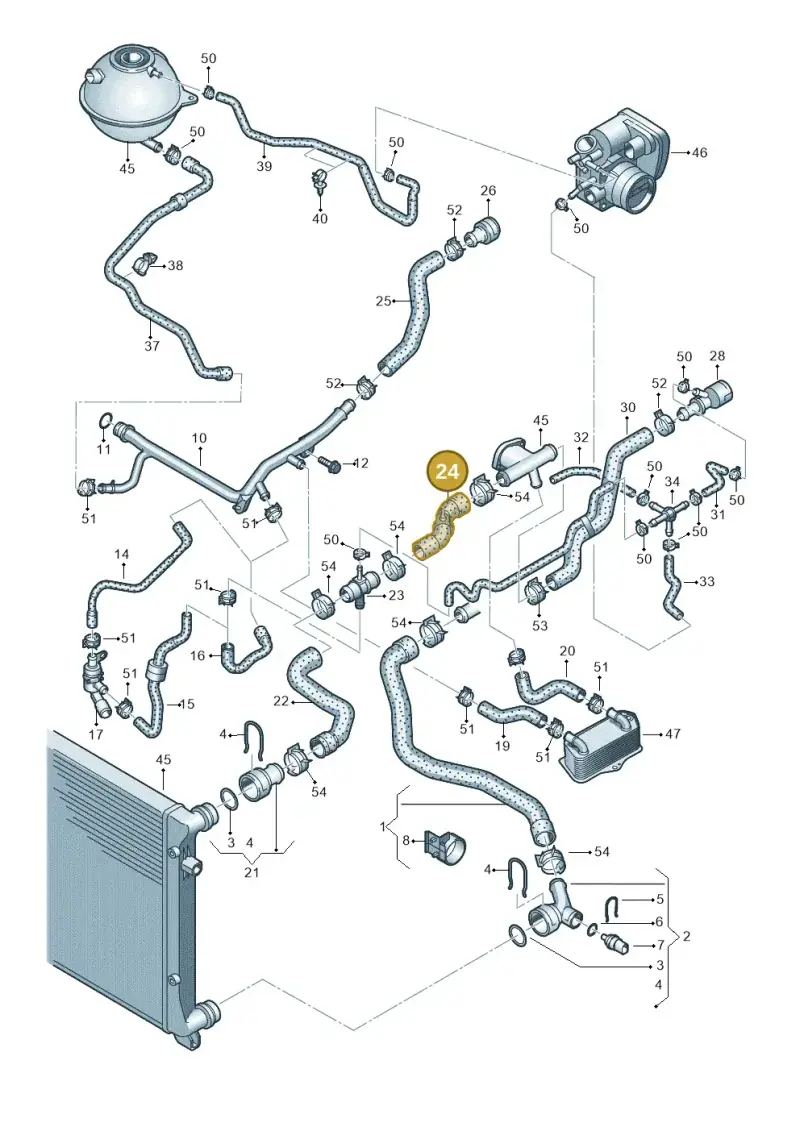 1K0121101E — Volkswagen Jetta (2008-2011) diagram 625121180, position 24
