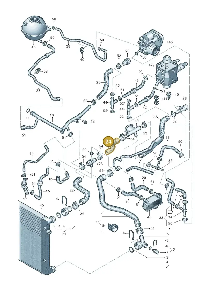 1K0121101E — Volkswagen Golf Plus (2011-2014) diagram 649121200, position 24