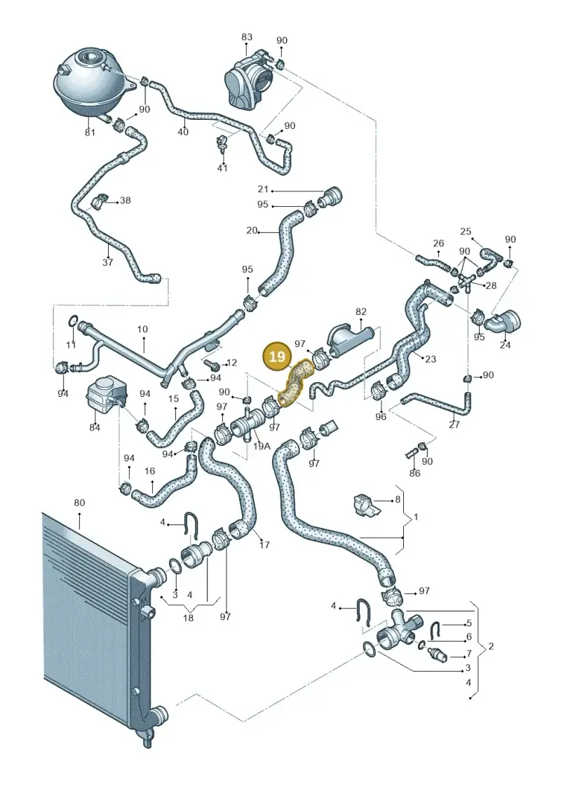 1K0121101E — Volkswagen Caddy Maxi Kombi (2010-2015) diagram 690121200, position 19