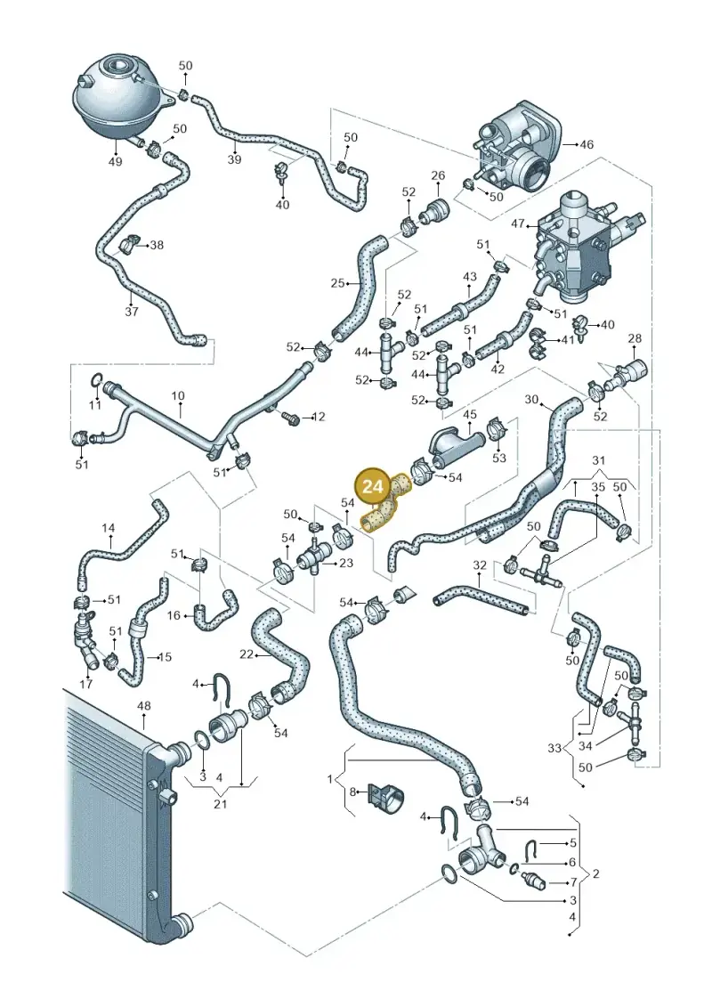 1K0121101E — Volkswagen Golf (2011-2013) diagram 729121200, position 24
