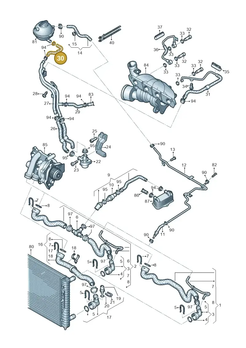 1K0121109AK — Volkswagen Scirocco 2.0 (2014-2017) diagram 649121240, position 30