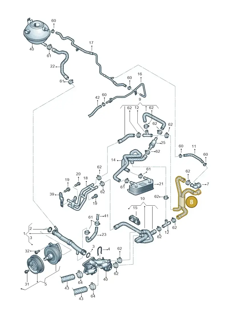 1K0121157DQ — Volkswagen Jetta (2014-2017) diagram 625121160, position 8