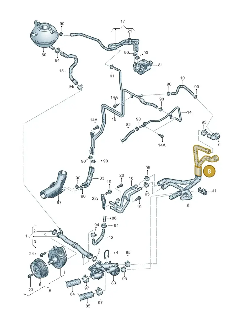 1K0121157EC — Volkswagen Passat saloon (2010-2015) diagram 702121180, position 8