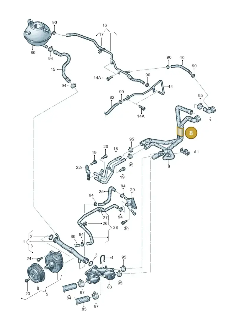 1K0121157EC — Volkswagen Passat CC (2011-2016) diagram 702121200, position 8