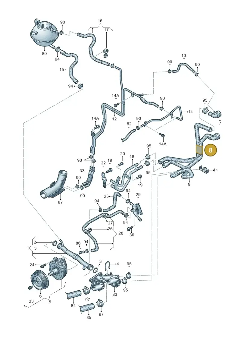 1K0121157EC — Volkswagen Passat CC (2011-2016) diagram 702121210, position 8