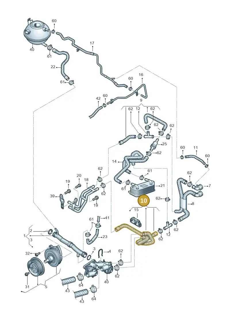 1K0121157ED — Volkswagen Jetta (2014-2017) diagram 625121160, position 10