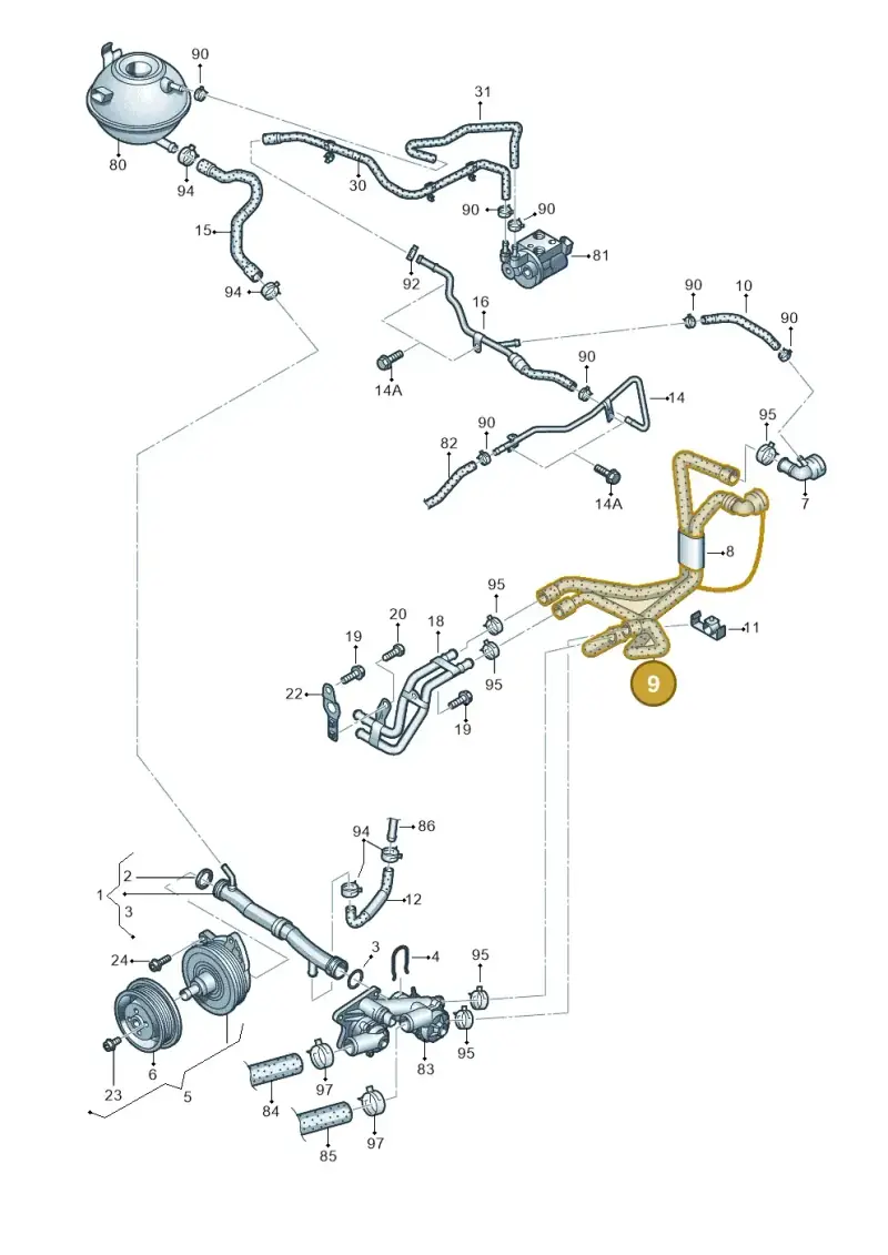 1K0121157ED — Volkswagen Touran 2.0 (2010-2015) diagram 658121170, position 9