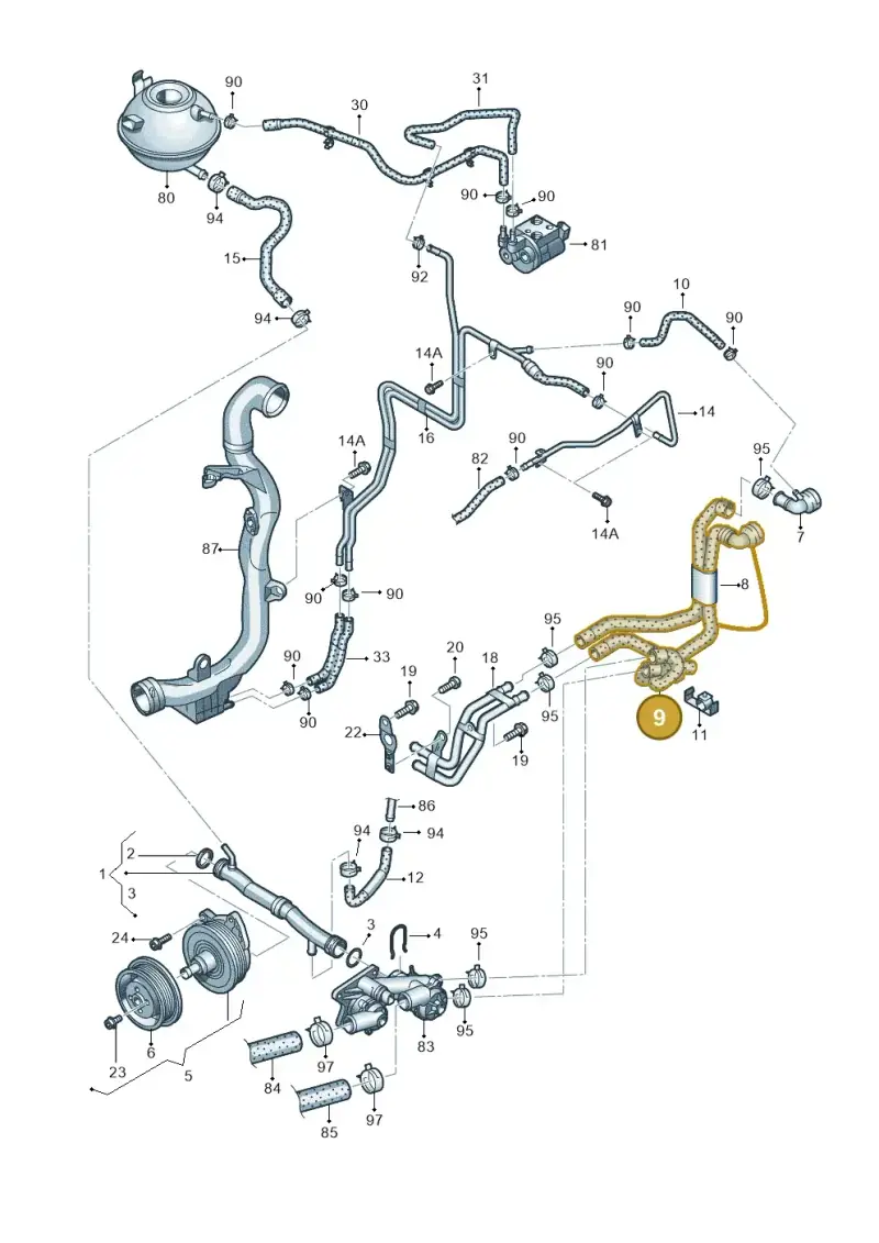 1K0121157ED — Volkswagen Touran 2.0 (2010-2015) diagram 694121180, position 9