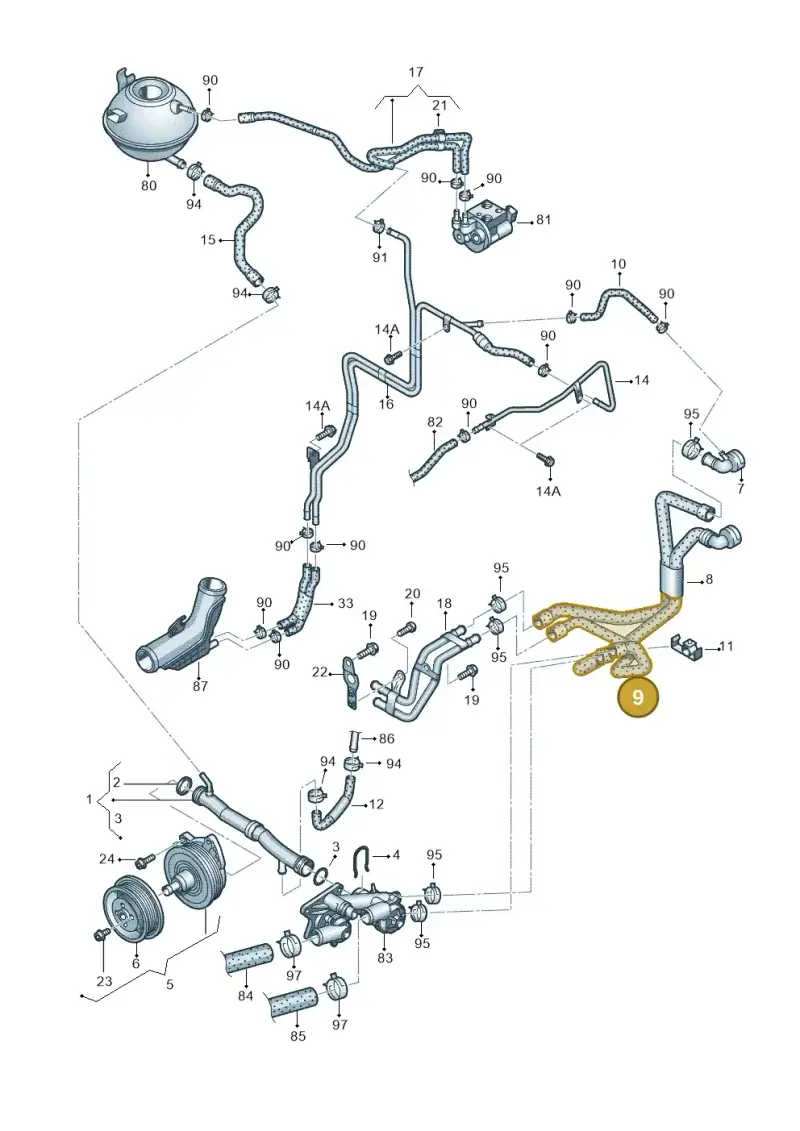 1K0121157ED — Volkswagen Passat saloon (2010-2015) diagram 702121180, position 9