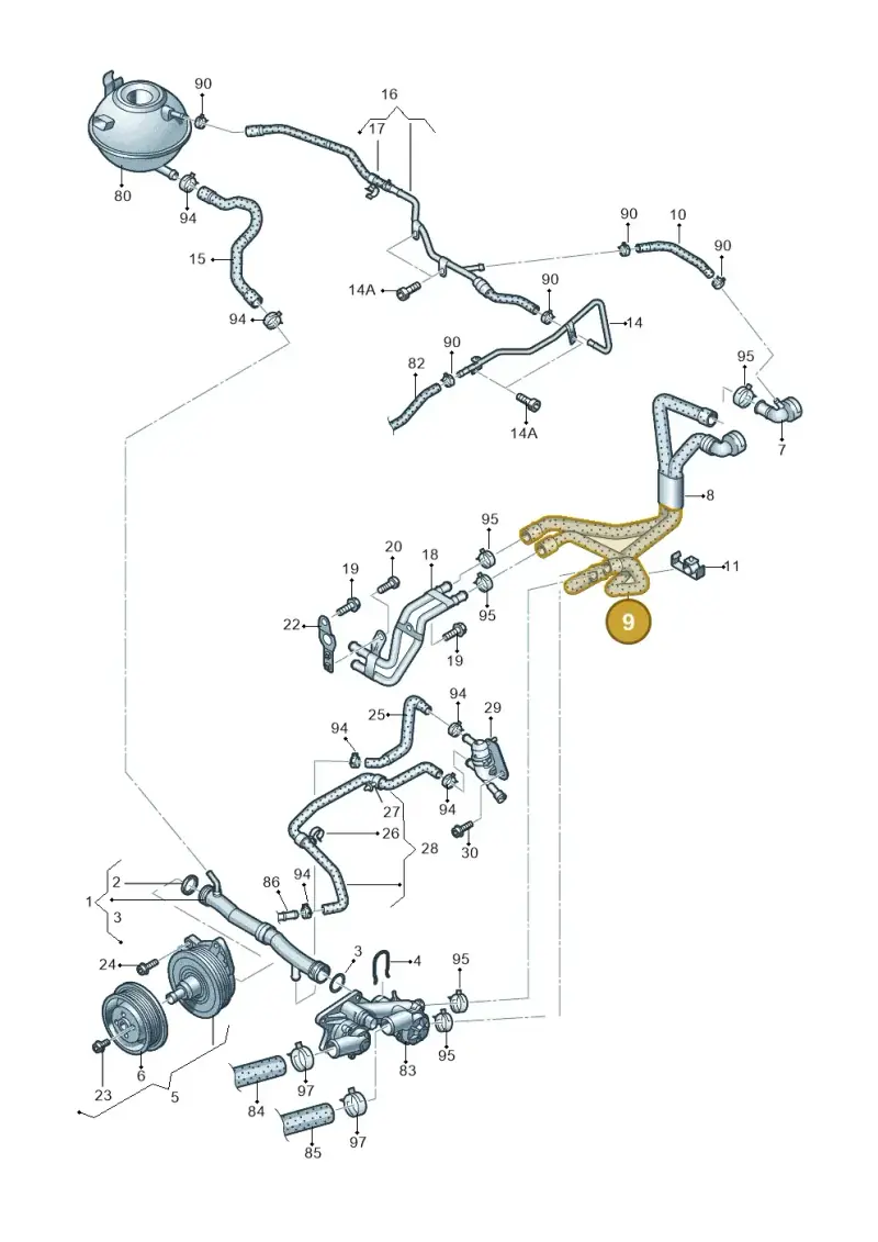 1K0121157ED — Volkswagen Passat CC (2011-2016) diagram 702121200, position 9