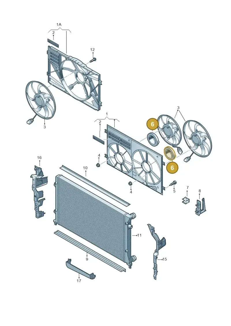 1K0121165 — Volkswagen Caddy Maxi Kombi (2010-2015) diagram 690121900, position 6