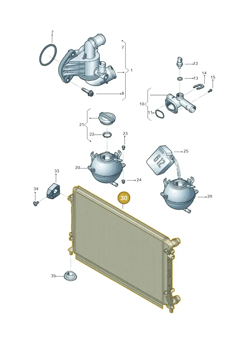 1K0121251AB — Volkswagen GOLF VARIANT           07> (2007-) diagram 614121750, position 30