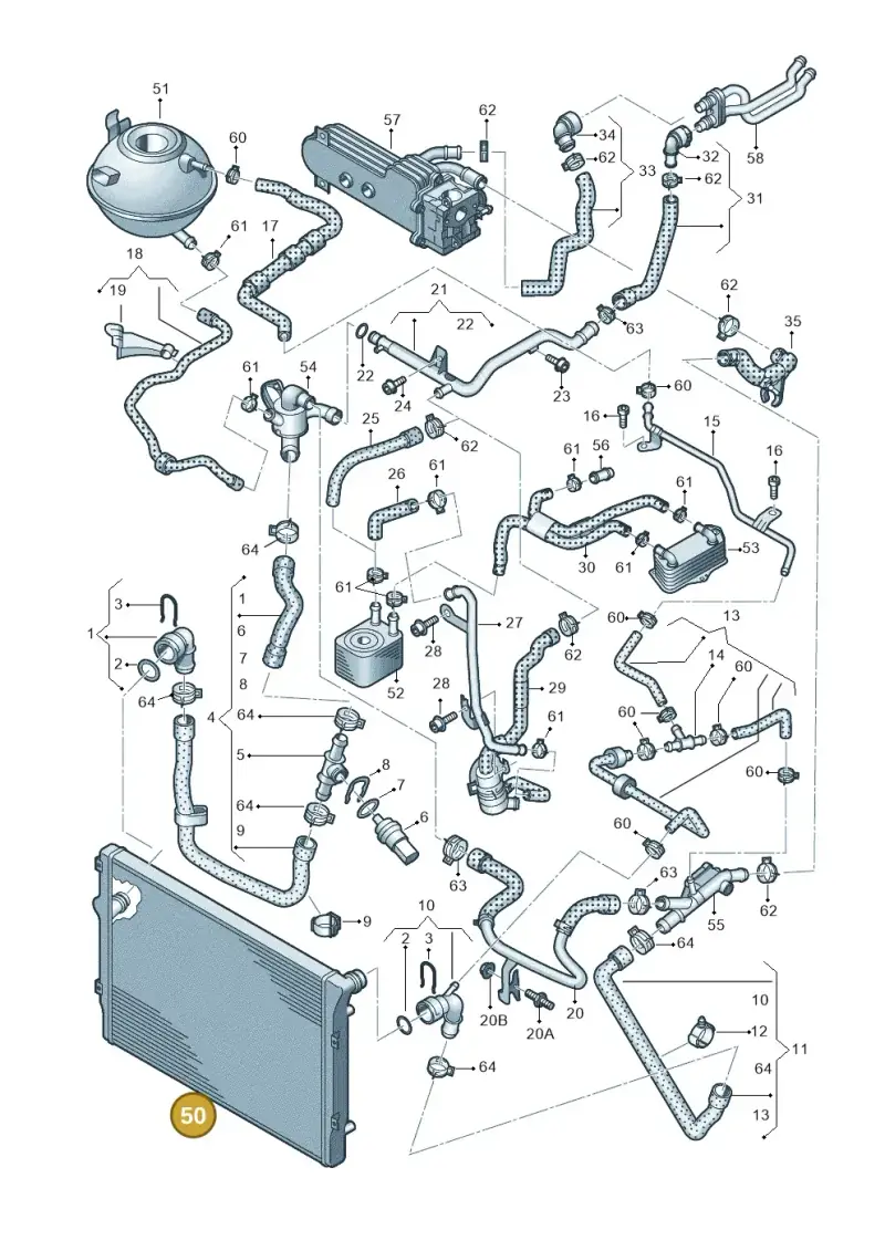 1K0121251AB — Volkswagen New beetle (2011-2016) diagram 646121340, position 50