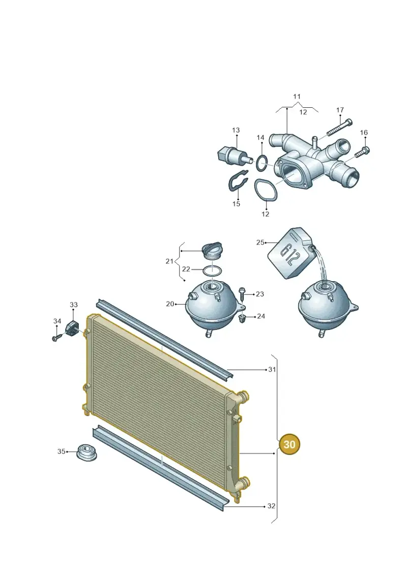 1K0121251AB — Volkswagen Jetta (2014-2017) diagram 649121860, position 30