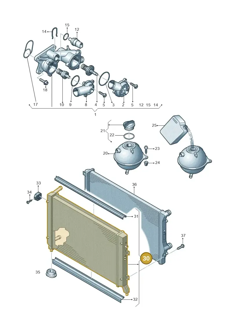 1K0121251BN — Volkswagen Jetta 1.6 (2014-2018) diagram 625121800, position 30