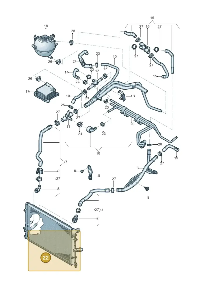 1K0121251BN — Volkswagen Beetle (2016-2019) diagram 801121050, position 22