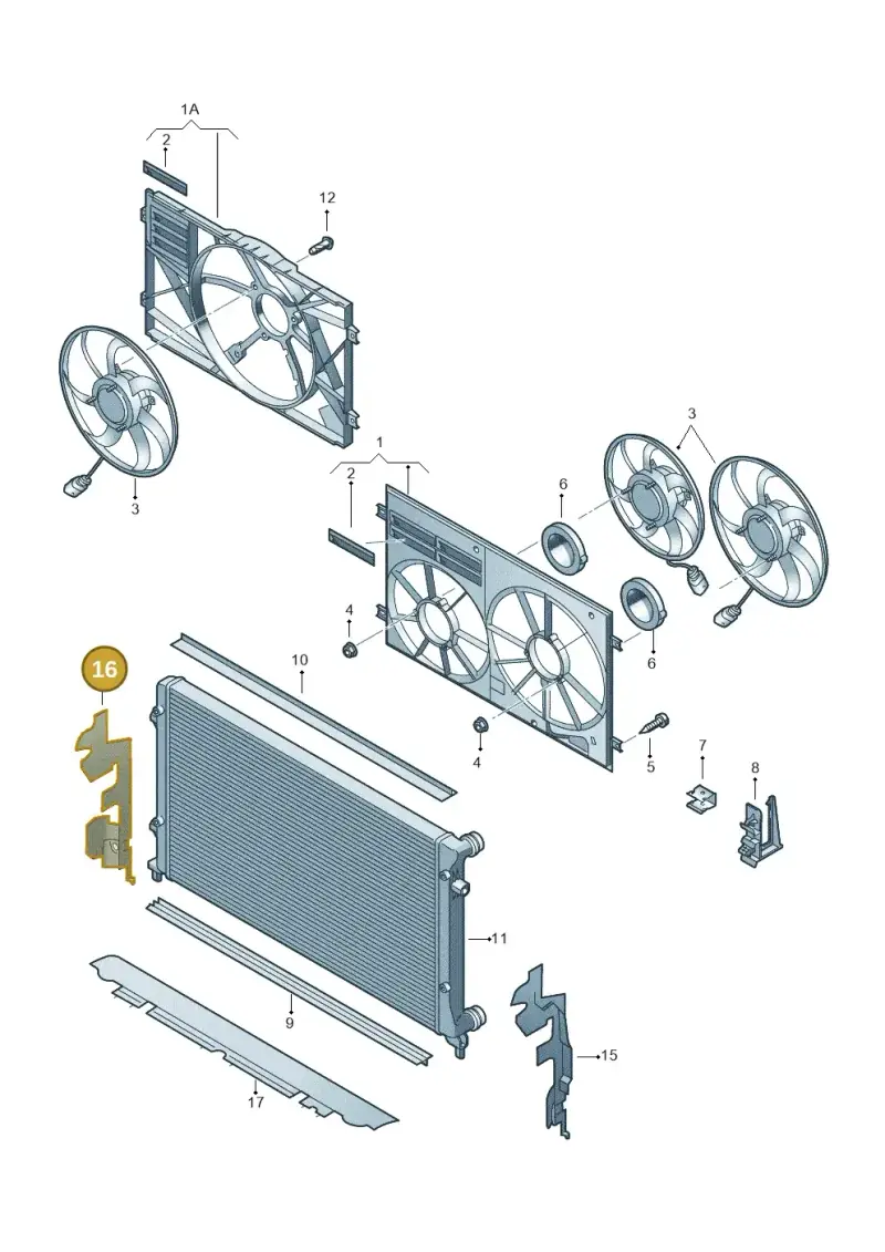 1K0121284F — Volkswagen Jetta variant (2009-2014) diagram 409121900, position 16