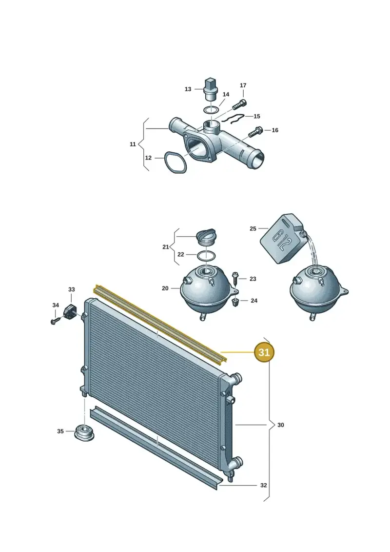 1K0121345 — Volkswagen Golf (2009-2014) diagram 649121820, position 31