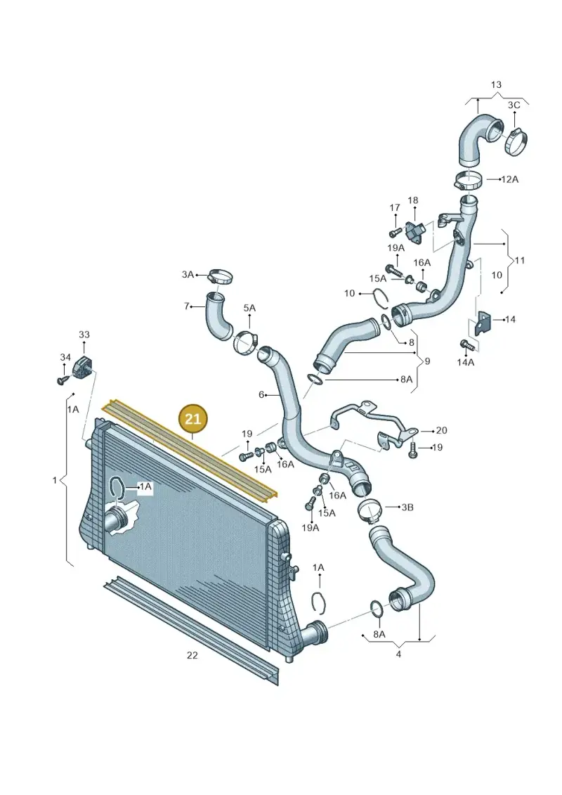 1K0121345E — Volkswagen Jetta 1.4 (2013-2015) diagram 474145800, position 21