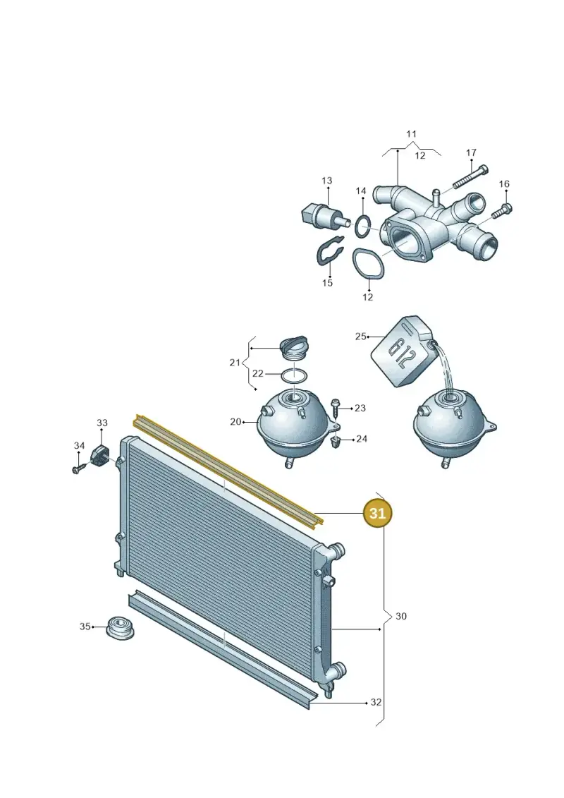 1K0121345E — Volkswagen Jetta (2014-2017) diagram 649121860, position 31