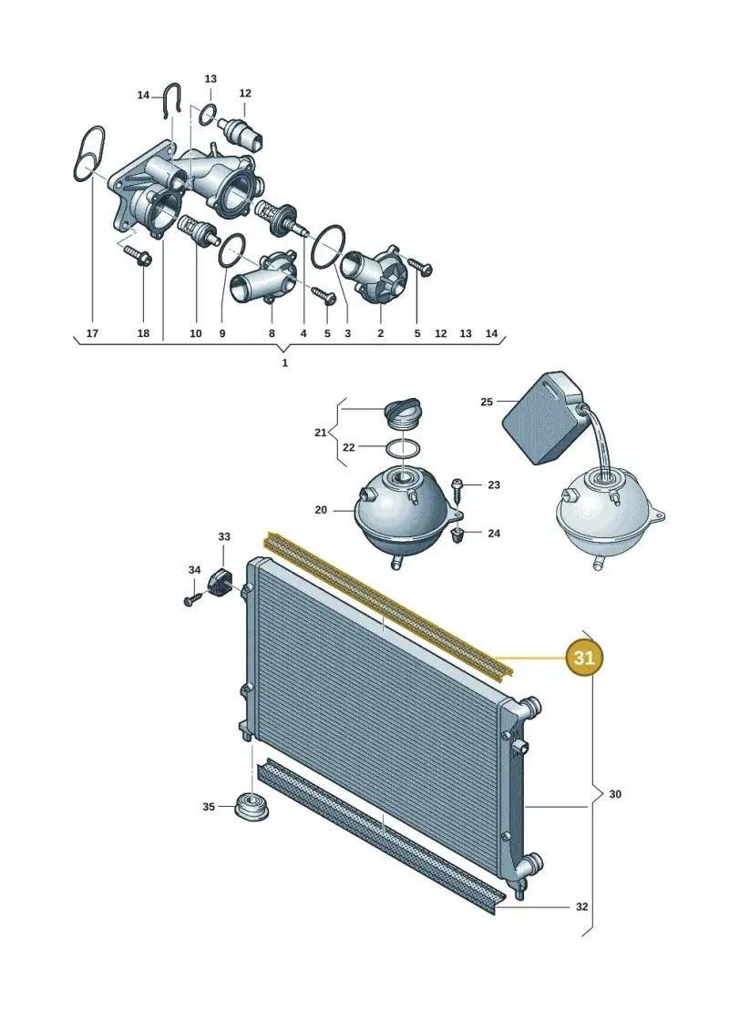 1K0121345E — Volkswagen Beetle (2016-2019) diagram 409121700, position 31