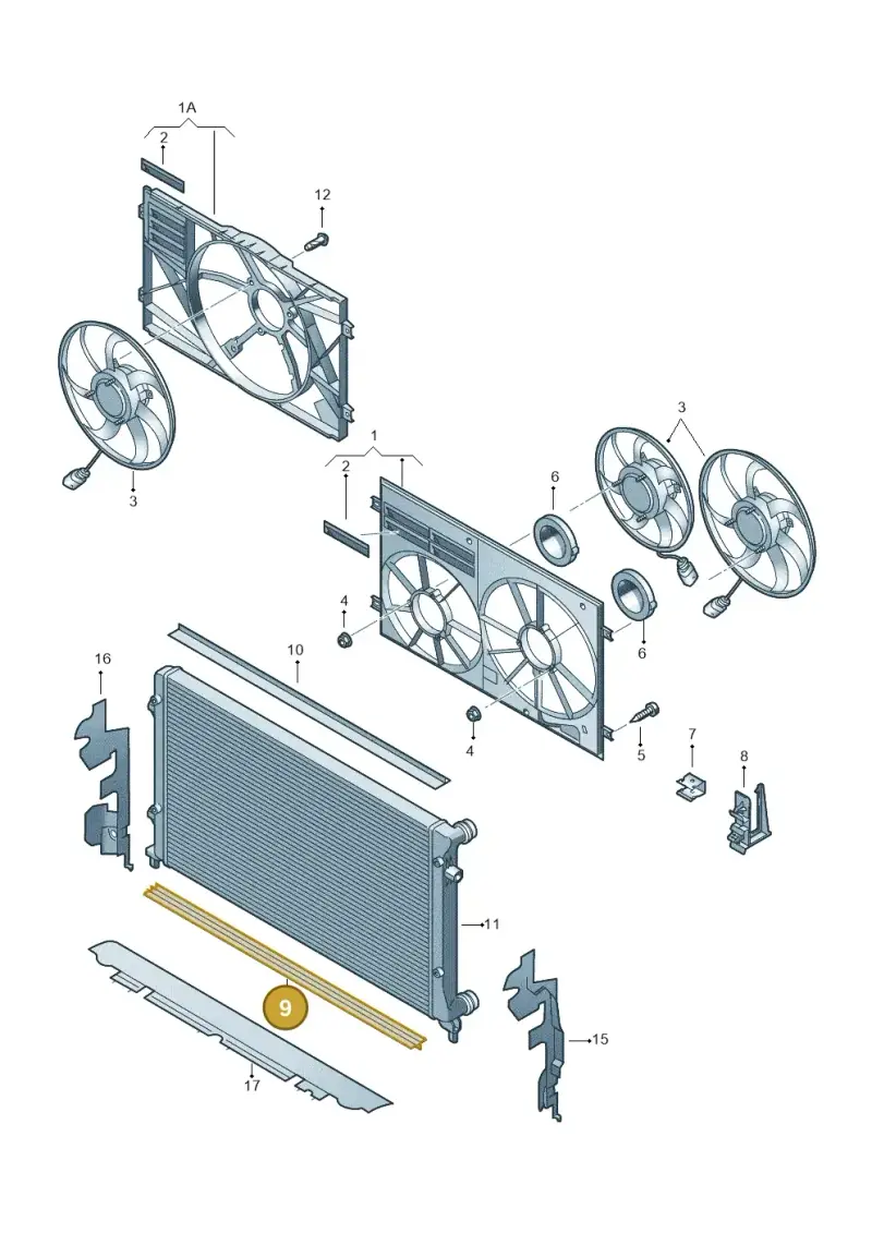 1K0121345G — Volkswagen Golf (2009-2014) diagram 409121900, position 9