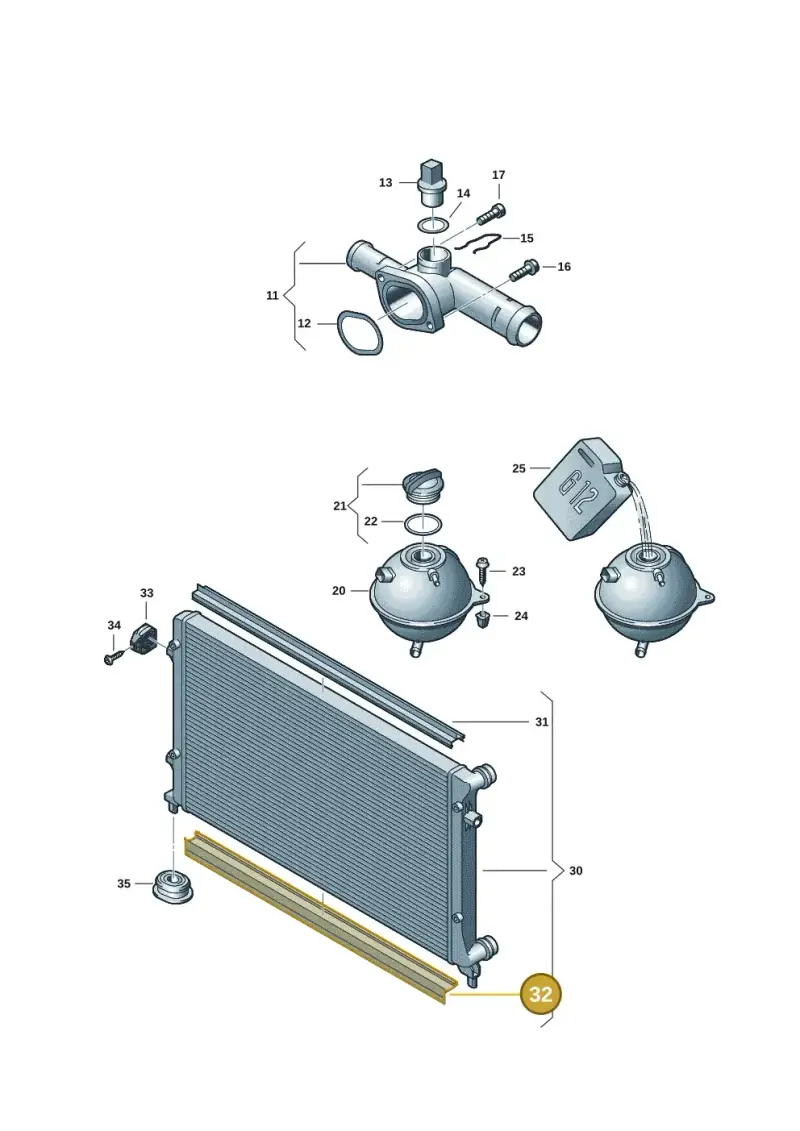 1K0121345G — Volkswagen Golf (2011-2013) diagram 649121820, position 32