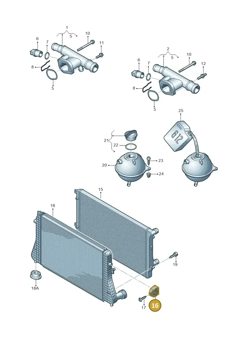1K0121367N — Volkswagen CADDY (2004-) diagram 409121750, position 16