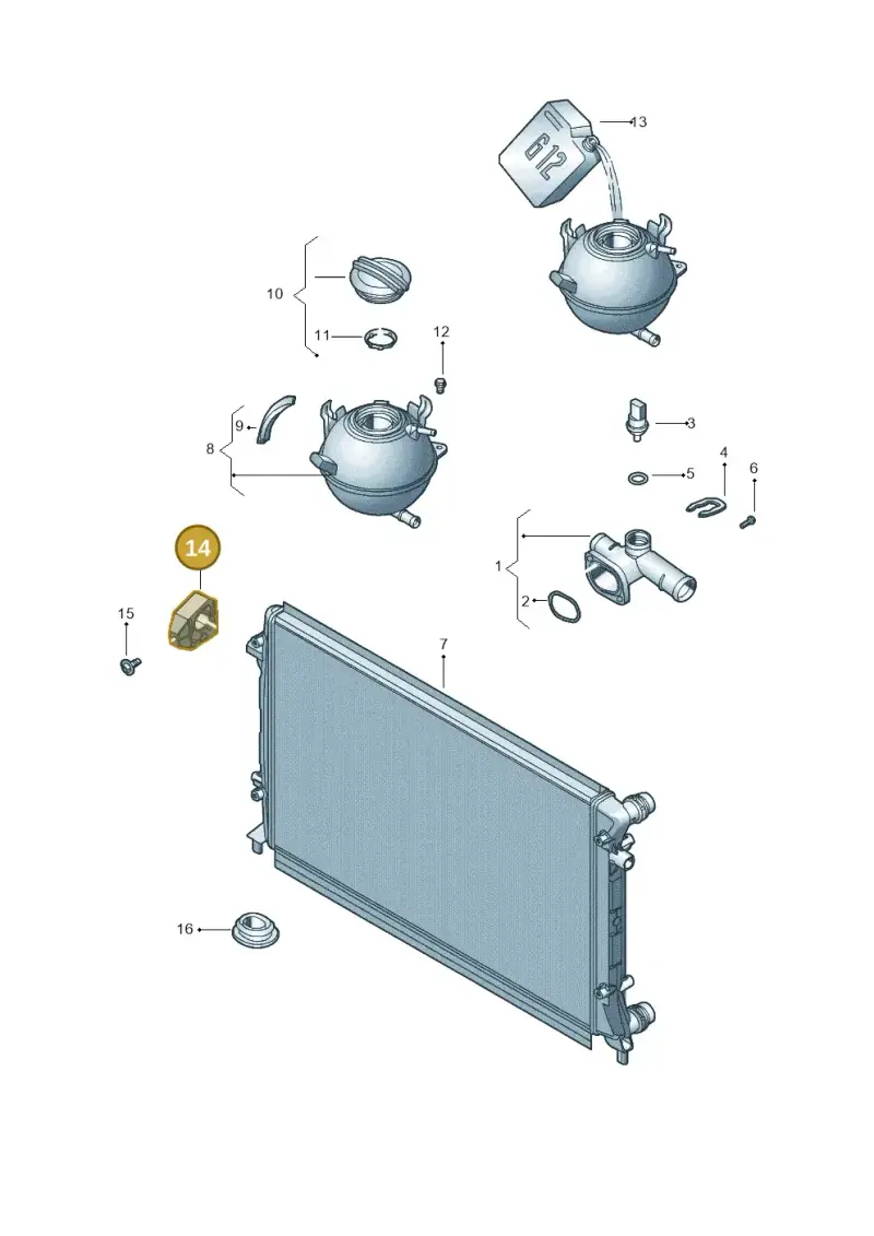1K0121367N — Volkswagen Jetta (2014-2017) diagram 692121800, position 14