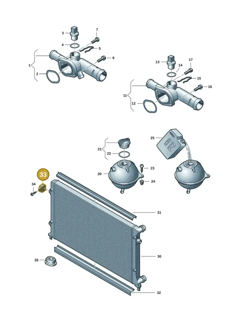 1K0121367N — Volkswagen Jetta (2014-2017) diagram 420121760, position 33