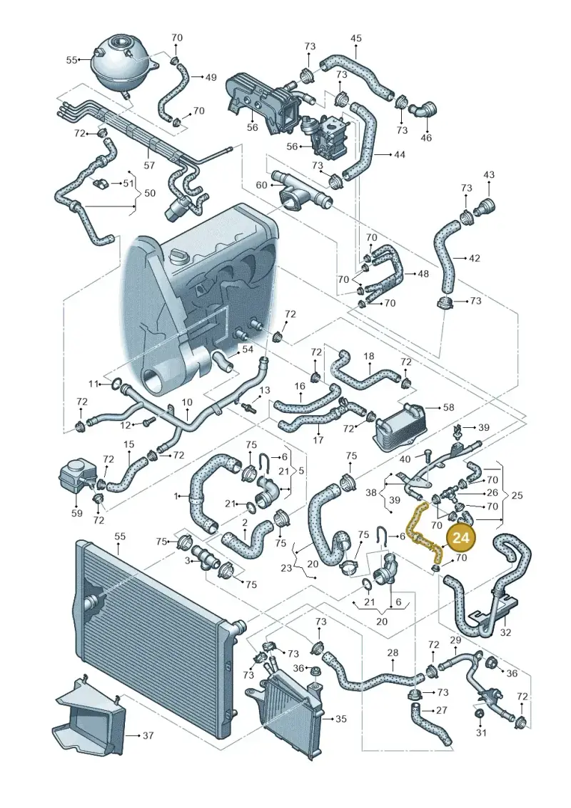 1K0121447AH — Skoda Superb comfort (2008-2013) diagram 420121450, position 24