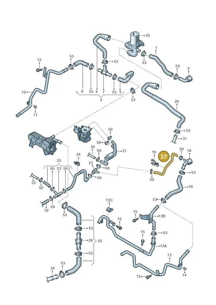 1K0121447BP — Volkswagen Jetta Vagon 08> (2008-) diagram 420121410, position 17
